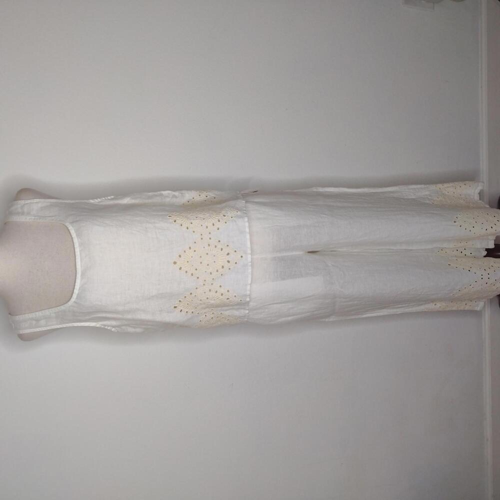 NWT Cynthia Rowley Women's White/Tank and Pants 100% Linen Outfit Size Medium